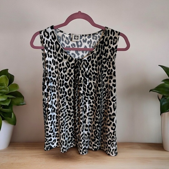 Anne Klein Leopard Sleeveless Blouse | SIZE XL - Picture 1 of 4
